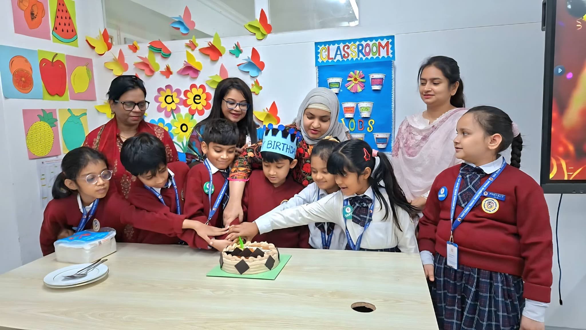 Birthday celebrations in class at IISD